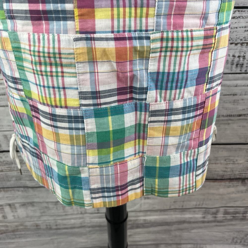 Talbots Skirt size 8 Petite Blue Pink Tartan Plaid Straight Knee Preppy Nautical - Picture 5 of 10